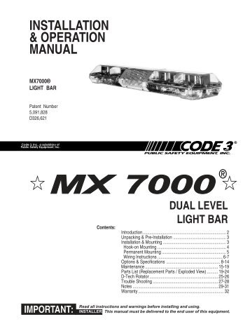 MX 7000 Installation Guide - Code 3
