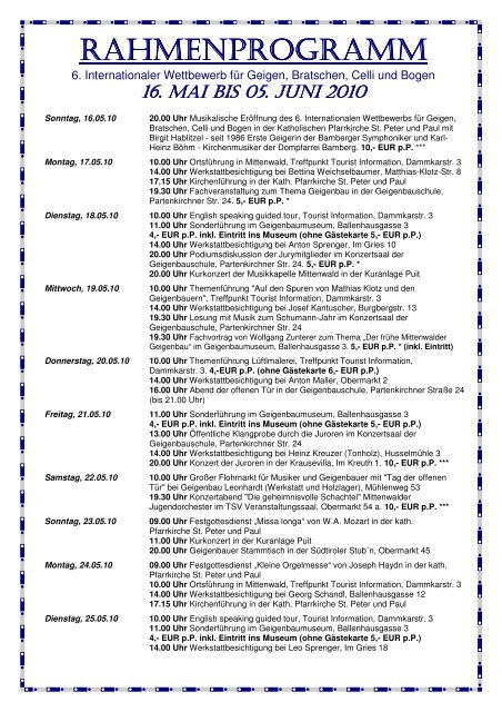 6. Internationaler Wettbewerb für Geigen, Bratschen, Celli und