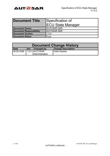 Specification of ECU State Manager - autosar