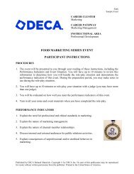 food marketing series event participant instructions - DECA