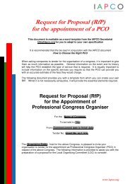 Request for Proposal (RfP) for the appointment of a PCO - IMEX