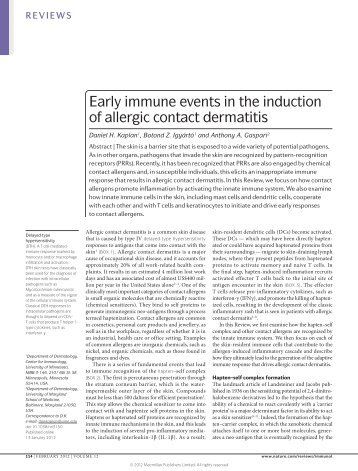 Early immune events in the induction of allergic contact dermatitis