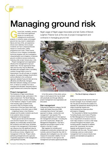 Managing ground risk - Nigel Legge Associates