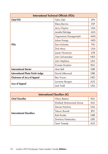 London 2012 Team Leaders' Guide Athletics