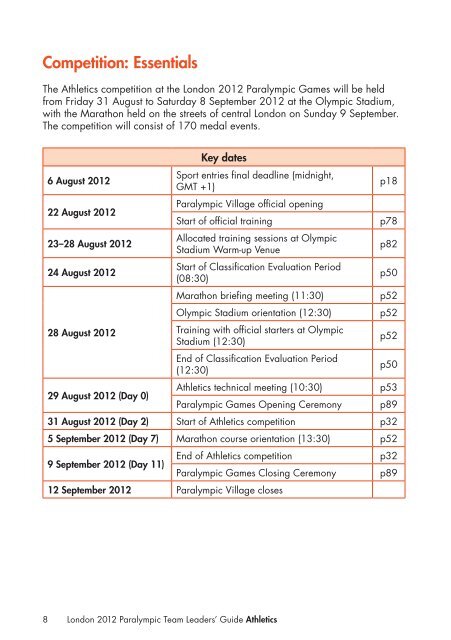 London 2012 Team Leaders' Guide Athletics