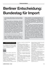 Berliner Entscheidung: Bundestag für Import