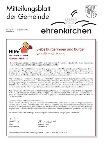 Liebe Bürgerinnen und Bürger von Ehrenkirchen, - Gemeinde ...