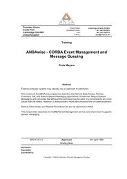 CORBA Event Management and Message Queuing - Ansa