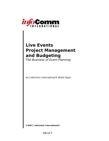 Live Events Project Management and Budgeting The ... - InfoComm