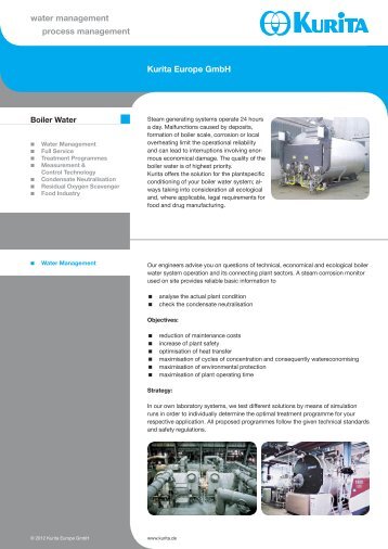 Download product sheet Boiler Water - Kurita Europe GmbH
