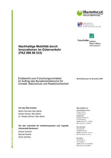 Nachhaltige Mobilität durch Innovationen im ... - Öko-Institut eV