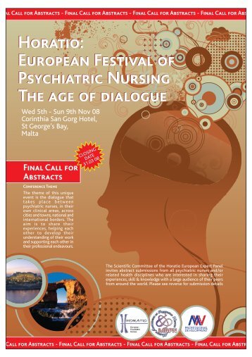 Horatio: European Festival of Psychiatric Nursing The age of ...