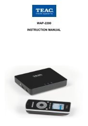 WAP-2200 instruction manual - TEAC Europe GmbH