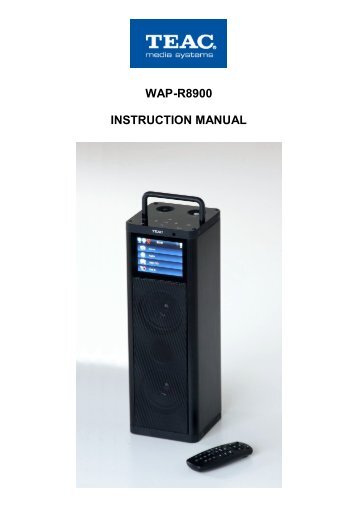 WAP‑R8900 INSTRUCTION MANUAL - TEAC Europe GmbH