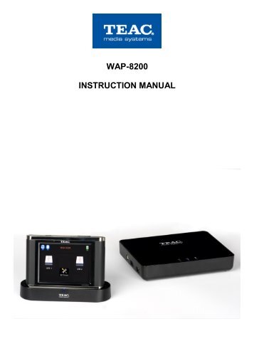 WAP-8500 instruction manual - TEAC Europe GmbH