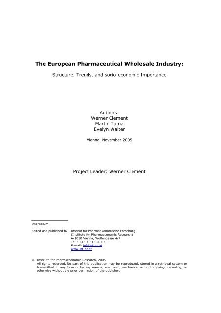 The European Pharmaceutical Wholesale Industry: - phagro