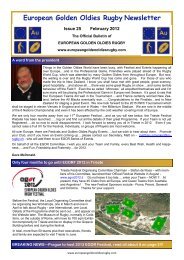 European Golden Oldies Rugby Newsletter