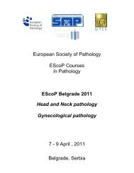 EscoP Belgrade, 7-9th April 2011 - European Society of Pathology