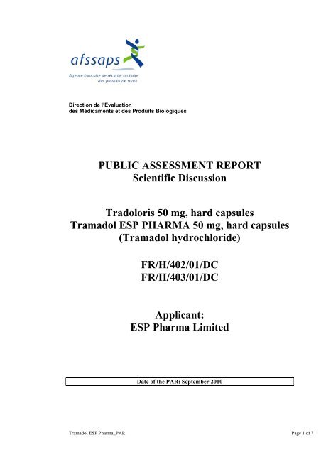 Public Assessment Report Scientific Discussion Tradoloris