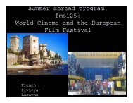 World Cinema and the European Film Festival - UC Davis Summer ...