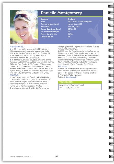 2012 LET Tour Guide (pdf) - Ladies European Tour