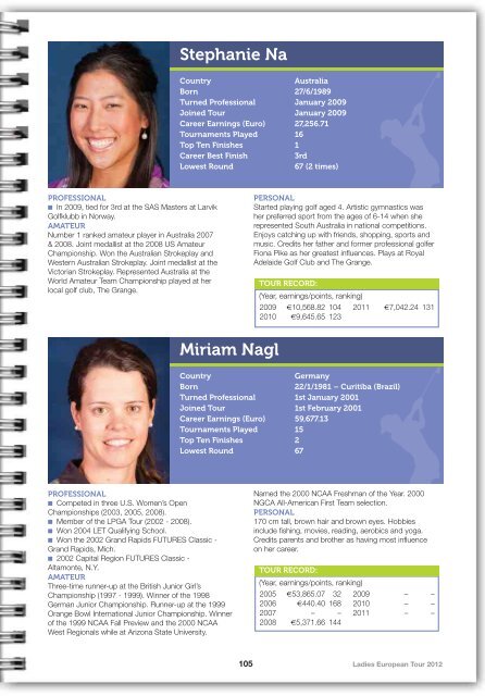 2012 LET Tour Guide (pdf) - Ladies European Tour