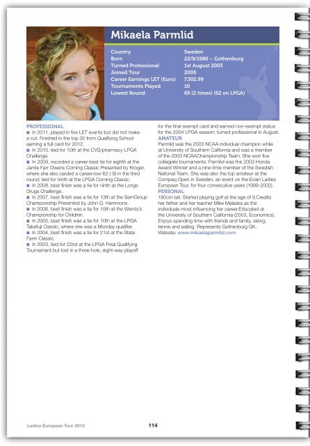 2012 LET Tour Guide (pdf) - Ladies European Tour