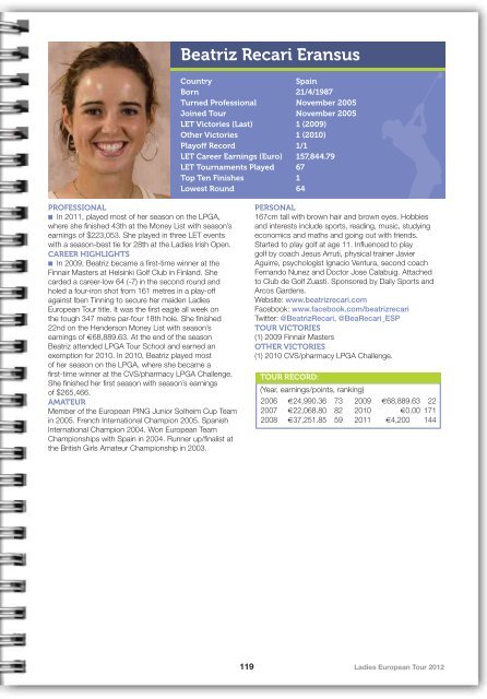 2012 LET Tour Guide (pdf) - Ladies European Tour