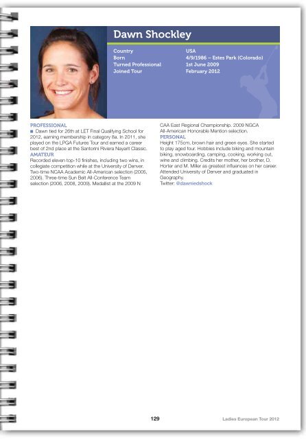 2012 LET Tour Guide (pdf) - Ladies European Tour