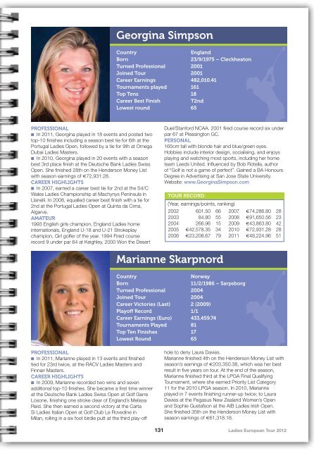 2012 LET Tour Guide (pdf) - Ladies European Tour