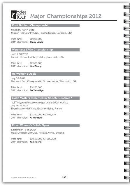 2012 LET Tour Guide (pdf) - Ladies European Tour