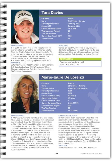 2012 LET Tour Guide (pdf) - Ladies European Tour