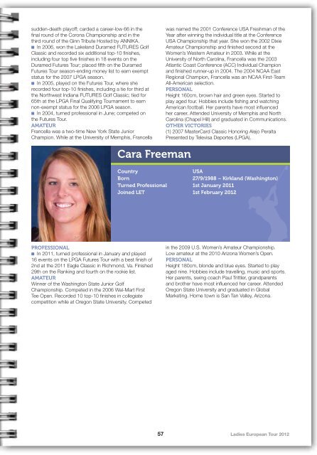 2012 LET Tour Guide (pdf) - Ladies European Tour