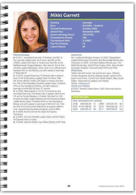 2012 LET Tour Guide (pdf) - Ladies European Tour