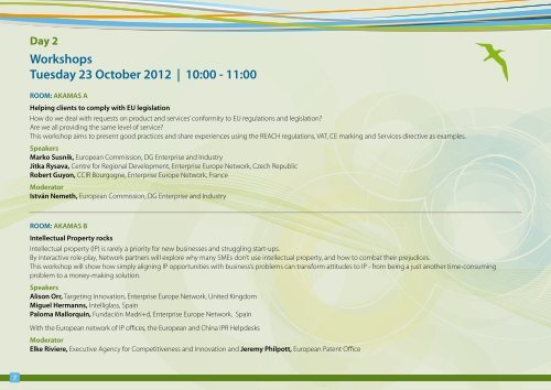 Programme - Enterprise Europe Network 2012 Annual Conference