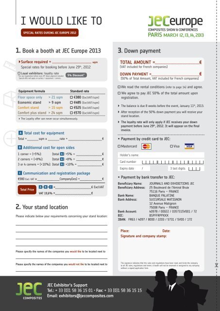 JEC Europe 2013 brochure - JEC Composites