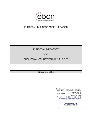 EUROPEAN BUSINESS ANGEL NETWORK EUROPEAN ... - Idepa