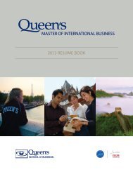 MASTER OF INTERNATIONAL BUSINESS - Queen's School of ...