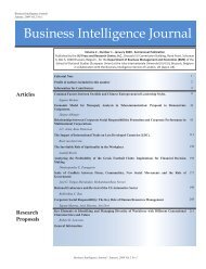 Business Intelligence Journal July 2011 Vol 4 No European