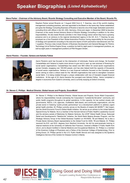 Speaker Biographies (Listed Alphabetically) - IESE Blog Community ...