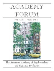 ACADEMY FORUM - The American Academy of Psychoanalysis and Dynamic ...