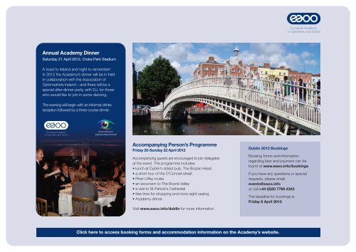 European Academy 2012 Dublin - Association of Optometrists Ireland