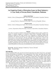 An Empirical Study of Retention Issues in Hotel ... - EuroJournals