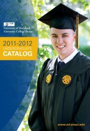 Undergraduate Catalog - UMUC Europe