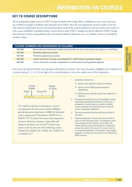 Undergraduate Catalog - UMUC Europe