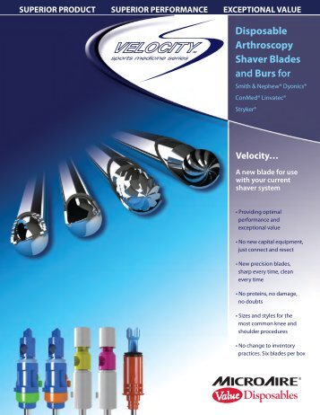 Disposable Arthroscopy Shaver Blades and Burs for - MicroAire