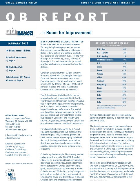 Room for Improvement - Odlum Brown