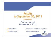 Results to September 30, 2011 - Imerys