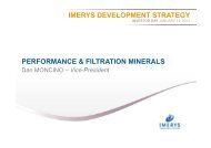 performance & filtration minerals - Imerys