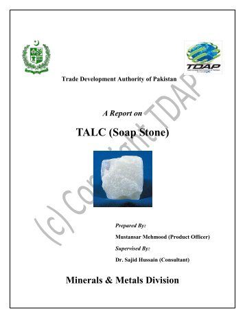 TALC (SOAP STONE) - Trade Development Authority Of Pakistan